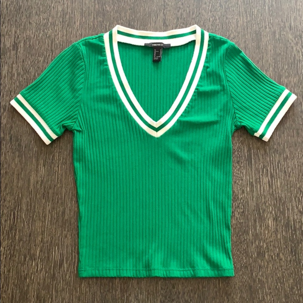 Forever 21 Green/White Top